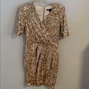 French Connection Gold Sequin Dress